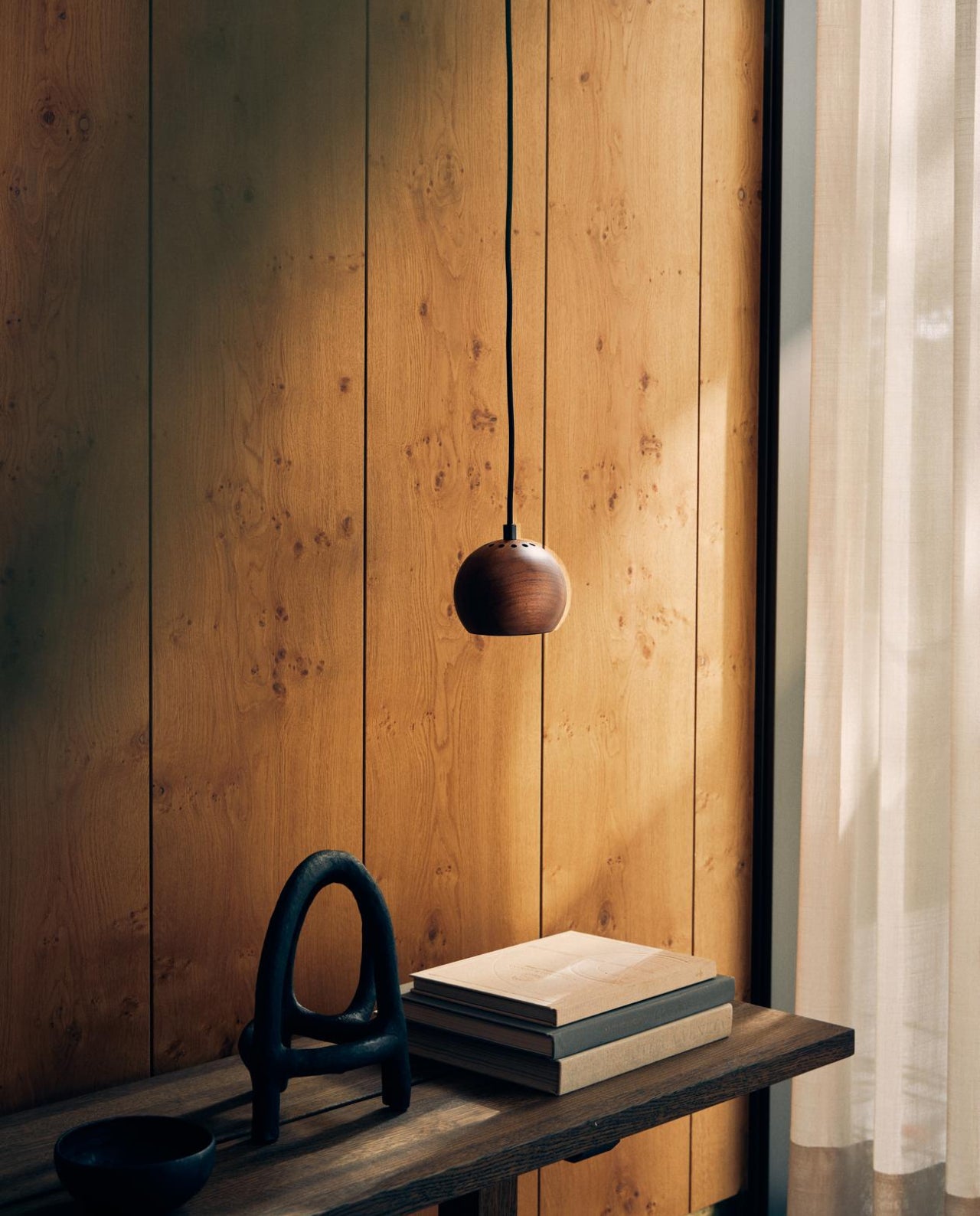 Wood Ball Pendant 12cm